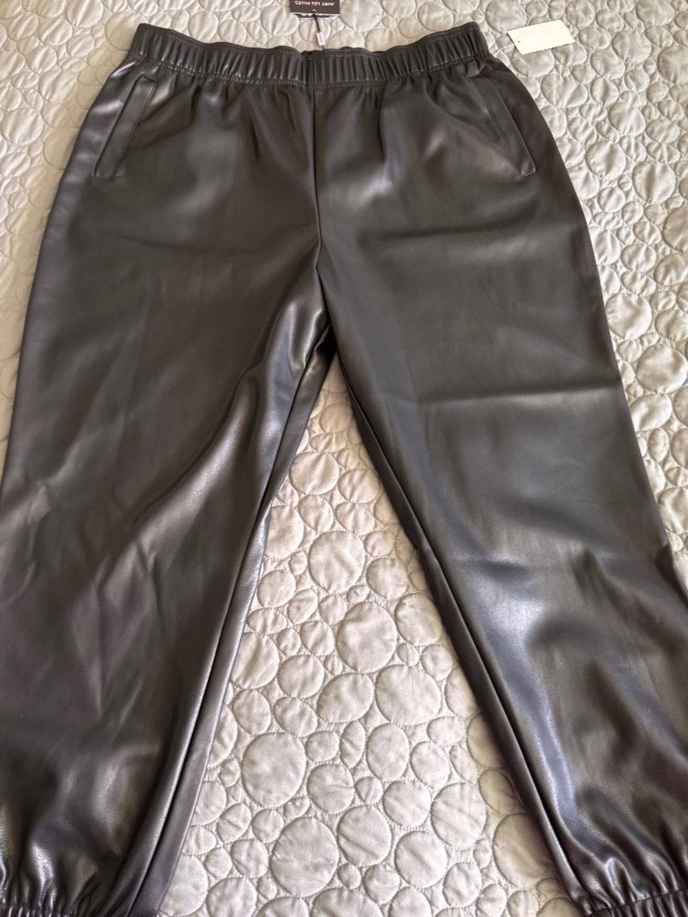 NWT Black Avec Les Filles XL Black Faux Leather Pants